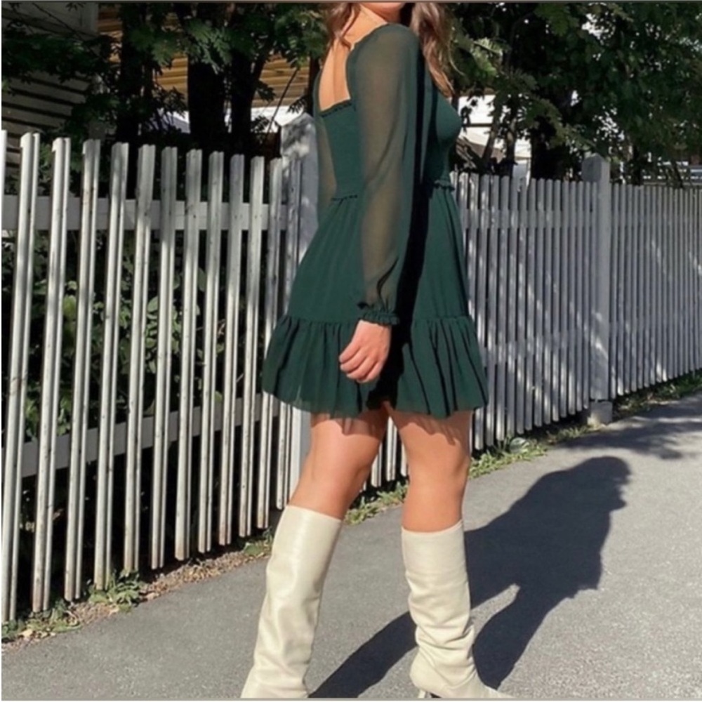 Aritzia Wilfred Tempest Dress Forest Green - Picture 3 of 6